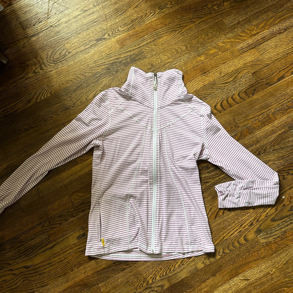 Lole Pink and White Striped Women's Raincoat